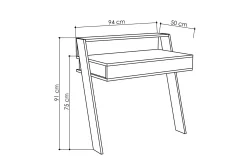 Skoved Skrivbord 94 cm med Förvaring Låda + Hylla
