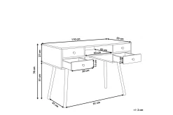 Skrivbord 110 x 55 cm vit LEVIN