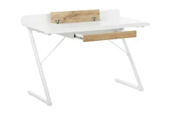 Skrivbord 120 x 60 cm vit/ljust trä FOCUS