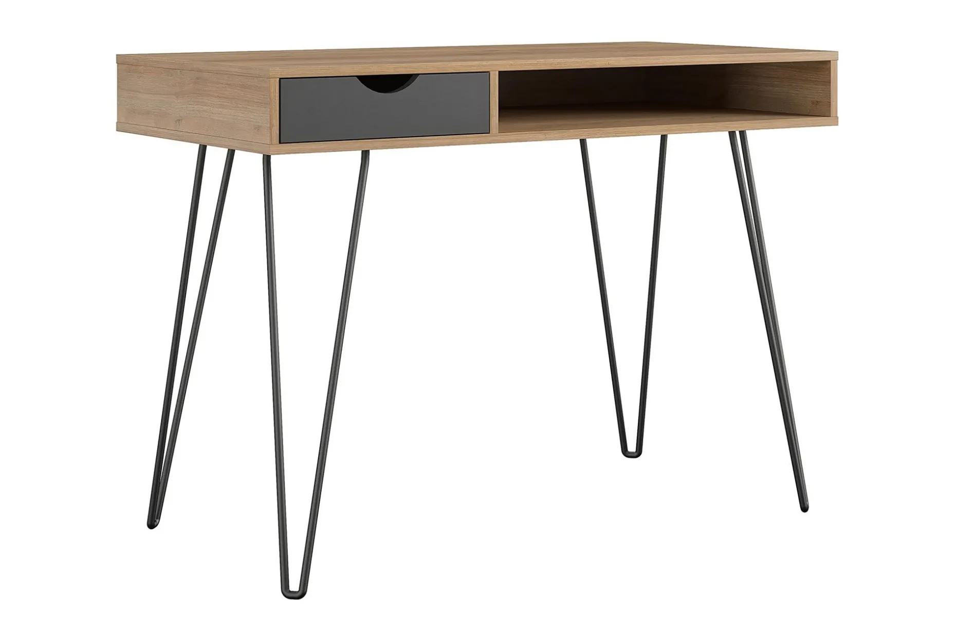 Skrivbord Concord 106 cm med Förvaring Låda Grå/Natur/Svart