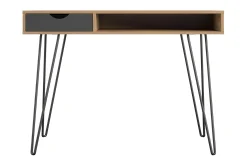 Skrivbord Concord 106 cm med Förvaring Låda Grå/Natur/Svart