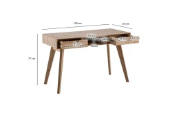 Skrivbord Wohnling Ek i trästil 120 cm med 2 lådor Förvaringsutrymme Modern