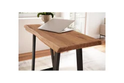 Skrivbord Wohnling Massivt trä med trädkanter, metallram