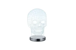 Skull LED bordslampa krom