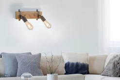 SLAT taklampa, natur trä 15 cm