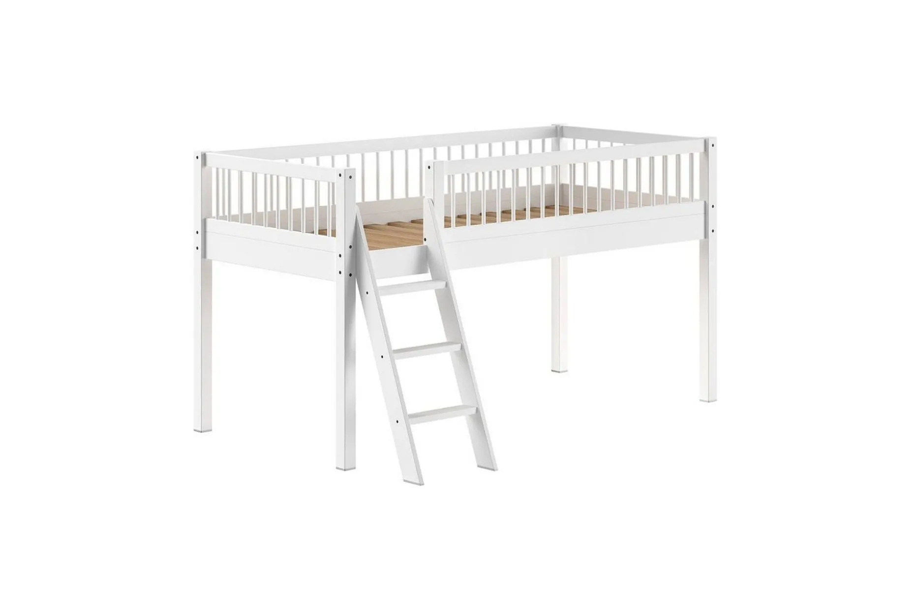 Säng med textil set mellansovare Forrest Vit