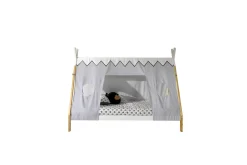 Säng med Textil Tipi 90x200 cm Med ben
