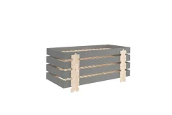 Säng Modulo med pusselbitarfötter Grå, 4