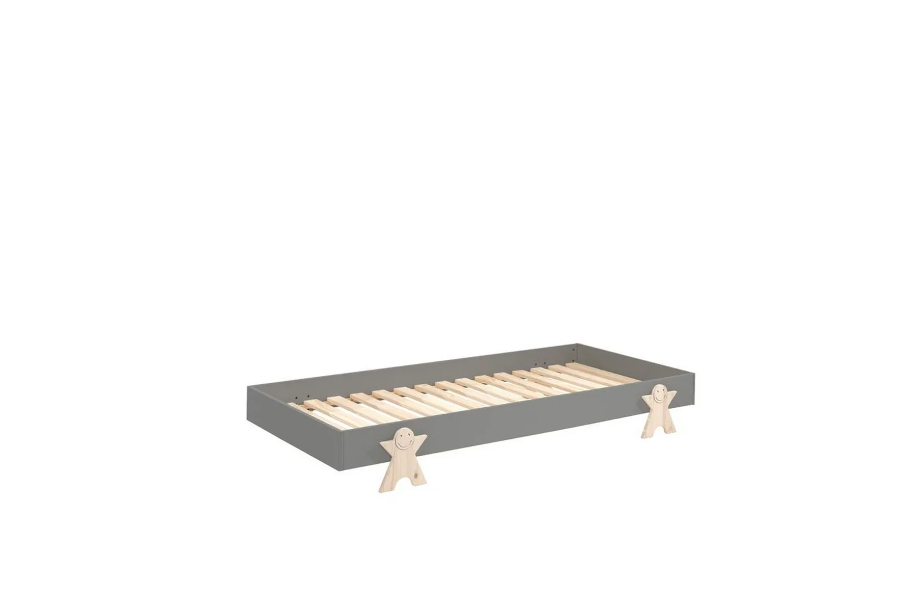 Säng Modulo med smilisfötter Grå, 2