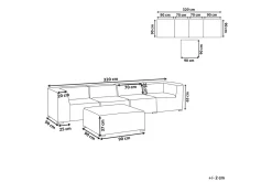 Soffa med fotpall Arezzo Grå/svart