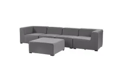 Soffa med fotpall Arezzo Grå/svart