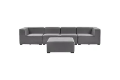 Soffa med fotpall Arezzo Grå/svart