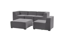 Soffa med fotpall Arezzo Grå/svart