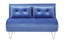 Soffa 2-sits sammet marinblå VESTFOLD