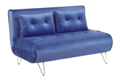 Soffa 2-sits sammet marinblå VESTFOLD