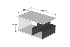 Soffbord Garavelo Soffbord 90 cm med Förvaring Hyllor Marmormönster Svart,Trä/Natur,Mörkbrun