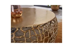 Soffbord Wohnling aluminiumgjutning, rund 60 cm handgjord, modern stil Guld