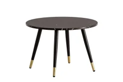 Soffbord Wohnling marmorlook 60 cm rund, modern stil Marmor Svart