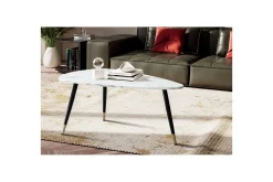 Soffbord Wohnling marmorutseende 90 cm, triangulär modern stil Marmor Vit