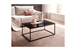 Soffbord Wohnling marmorutseende, rektangulär elegant, modern stil Svart, marmor svart