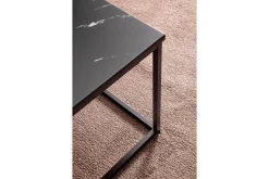 Soffbord Wohnling marmorutseende, rektangulär elegant, modern stil Svart, marmor svart