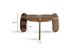 Soffbord Wohnling Massivt trä mango 78 cm organisk optik modern