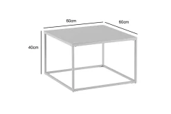 Soffbord Wohnling metall fyrkantig, modern stil Vit