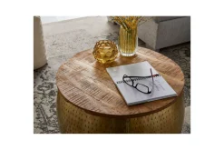 Soffbord Wohnling Rund diameter 60 cm förvaringsutrymme massivt bordsytor lantlig stil