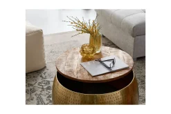 Soffbord Wohnling Rund diameter 60 cm förvaringsutrymme massivt bordsytor lantlig stil