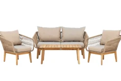 Soffgrupp Chania 2-sits Soffa + 2 Fåtöljer med bord Utomhus