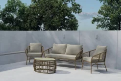 Soffgrupp Lipari 2-sits Soffa + 2 Fåtöljer med bord Utomhus