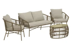 Soffgrupp Lipari 2-sits Soffa + 2 Fåtöljer med bord Utomhus