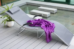 Solstol Batya 173x63x65 cm Grå Stålram