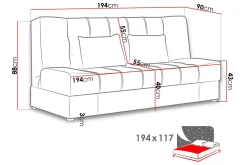 Sonia Bäddsoffa 194x90x88 cm LED-belysning