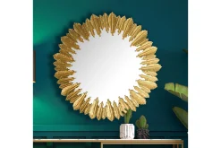 Spegel Wohnling Fjädrar metallram rund 68 cm modern