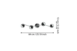 Spotlight Eglo Bimeda med 4 Lampor Nickel-Nero, Krom
