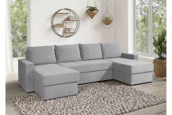 Staffin 4-sits Hörnbäddsoffa Ljusgrå