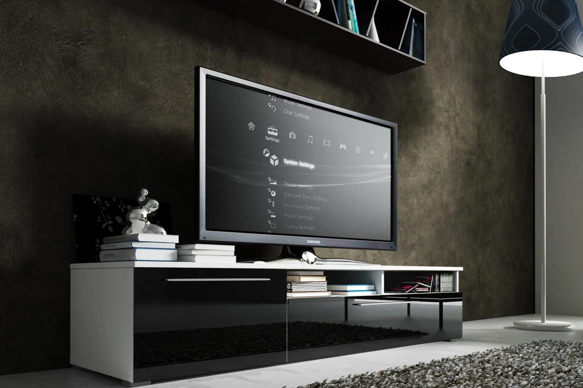 Stockend TV-Bänk 150 cm