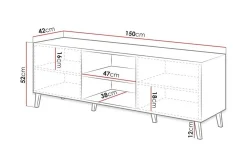 Strontian Tv-skåp 150 cm Scandinavian Choice Black