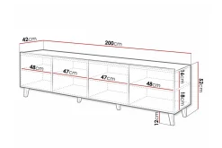 Strontian Tv-skåp 200 cm Scandinavian Choice Black