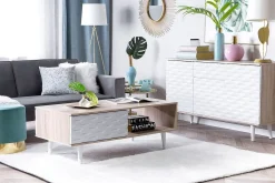 Swanea Soffbord 120 cm med Förvaring Skåp + Hylla