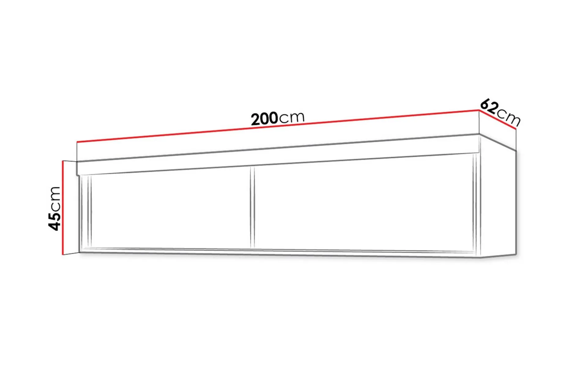 Szaf Hyllförvaring 62x200 cm till Garderob LED-belysning