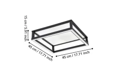 Takbelysning Eglo Macellara Svart/Vit 45x45 cm