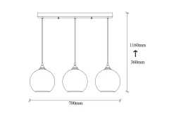 Taklampa Elanorstead Tre Rany / Svart Horisontell