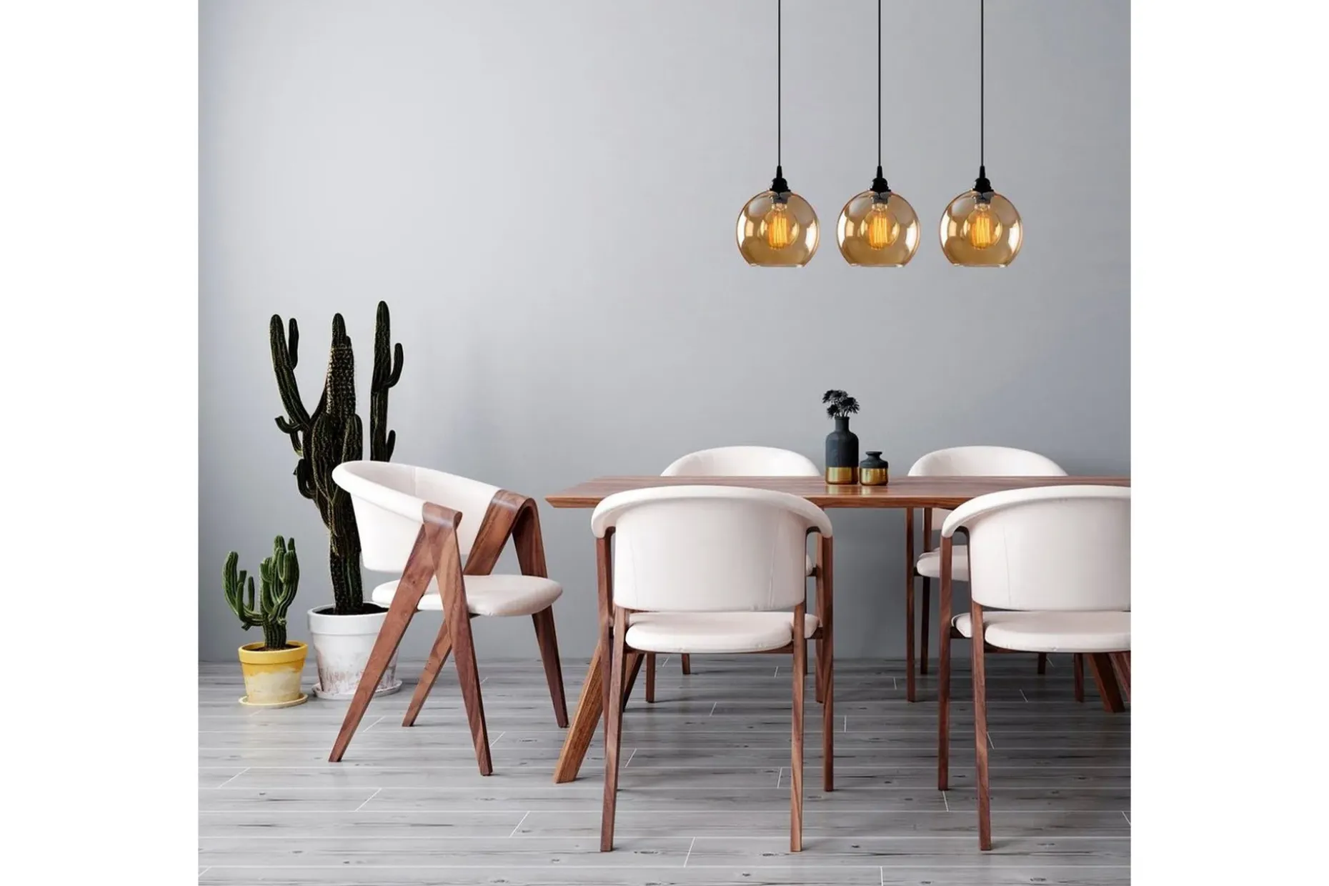 Taklampa Elanorstead Tre Rany / Svart Horisontell