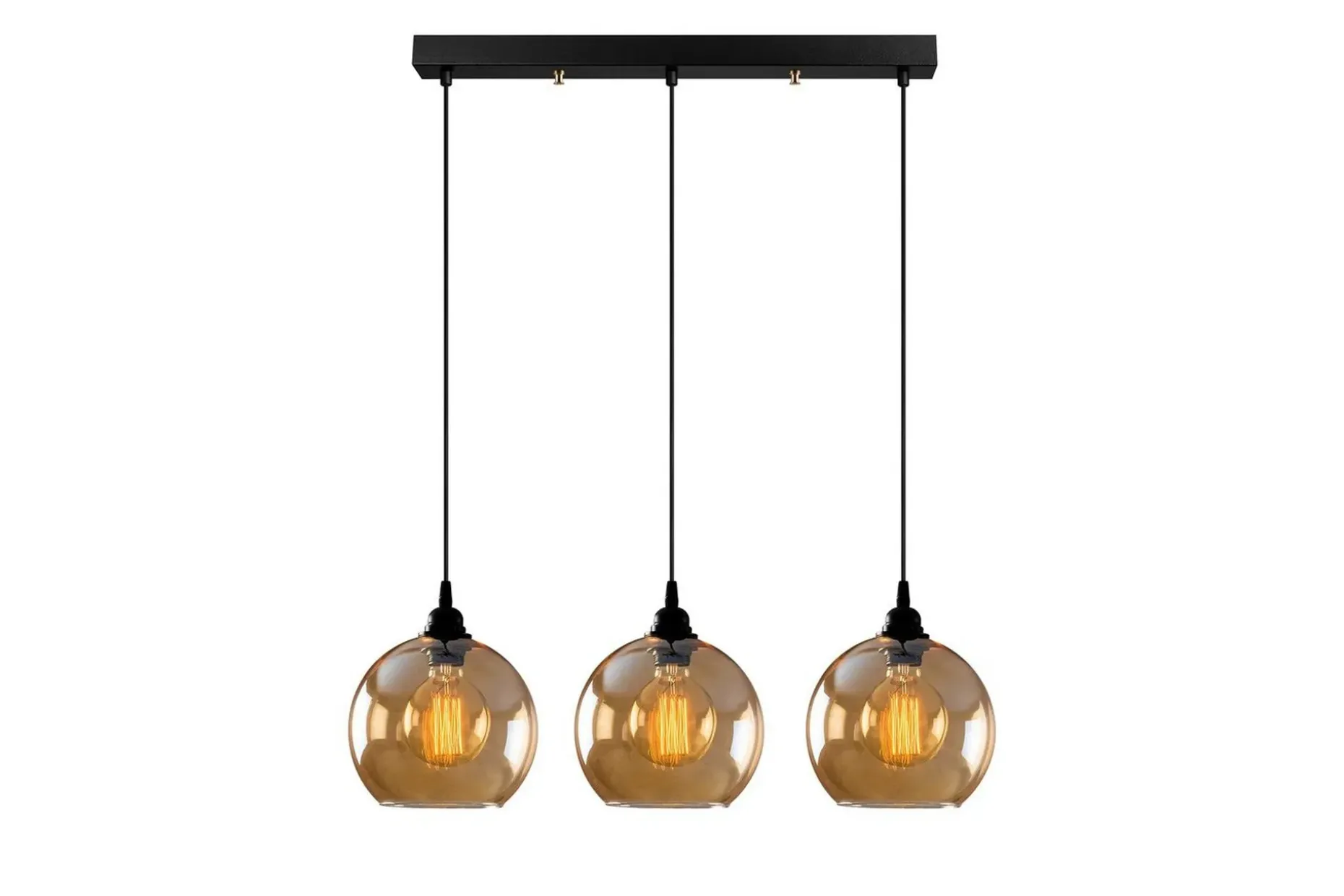 Taklampa Elanorstead Tre Rany / Svart Horisontell
