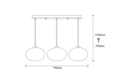 Taklampa Jeba Tre Svart / Honung