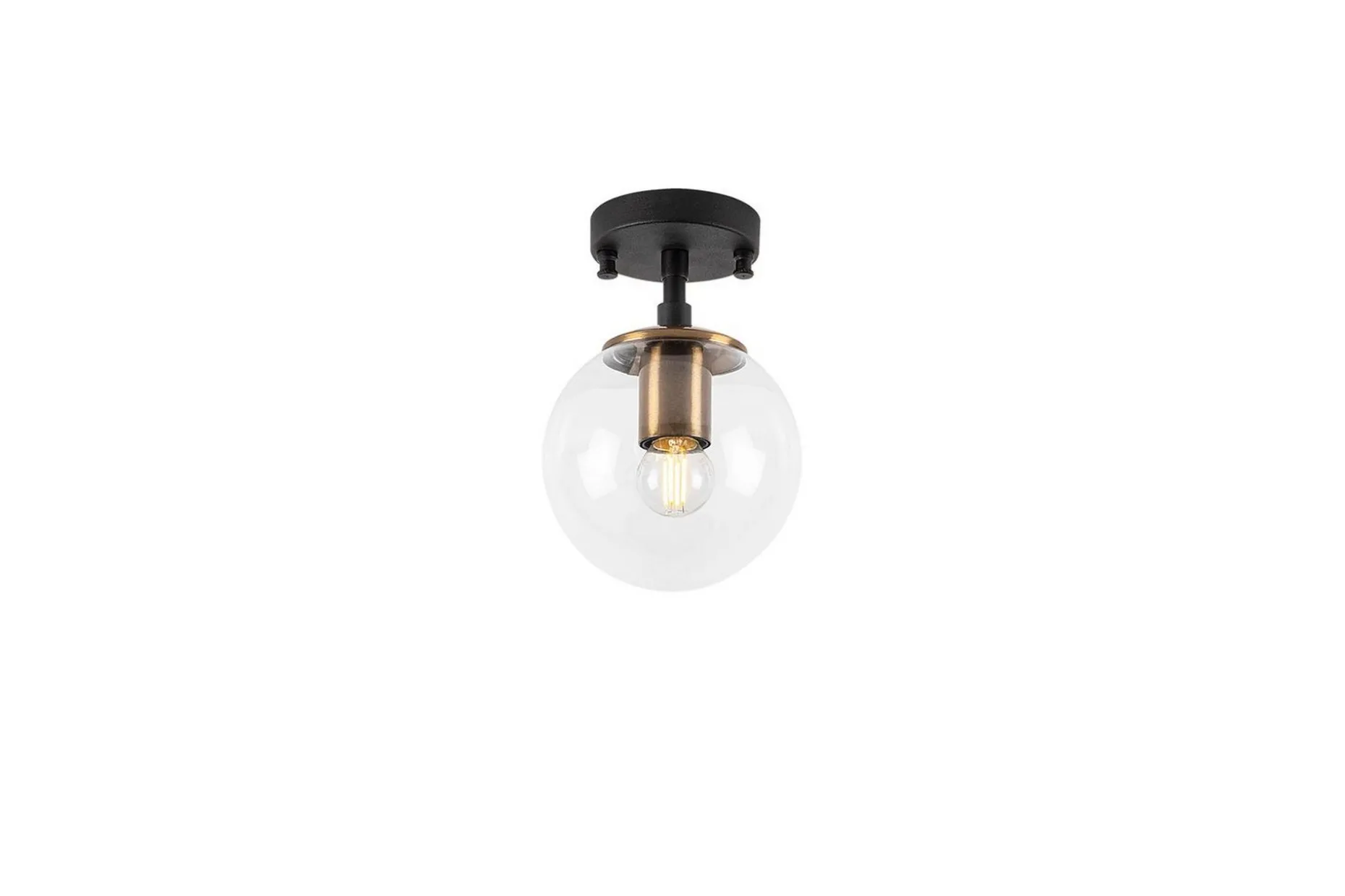 Taklampa Sone Svart / Antik / Transparent