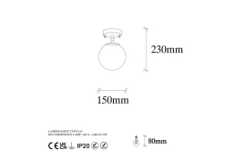 Taklampa Sone Vintage Transparent