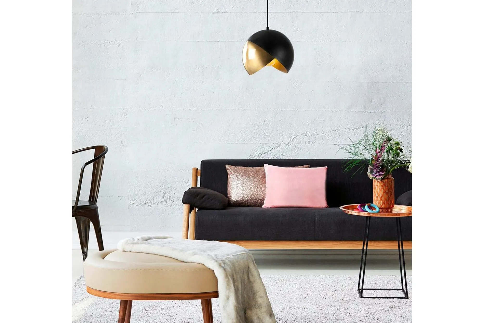 Taklampa Starhaven Svart / Vintage
